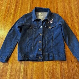 MTV GIRLS Youth Denim Logo Jacket Button Up, Music Television, size large 10-12